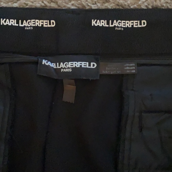 Karl Lagerfeld Silk Blend Work Pants Black - Picture 3 of 4
